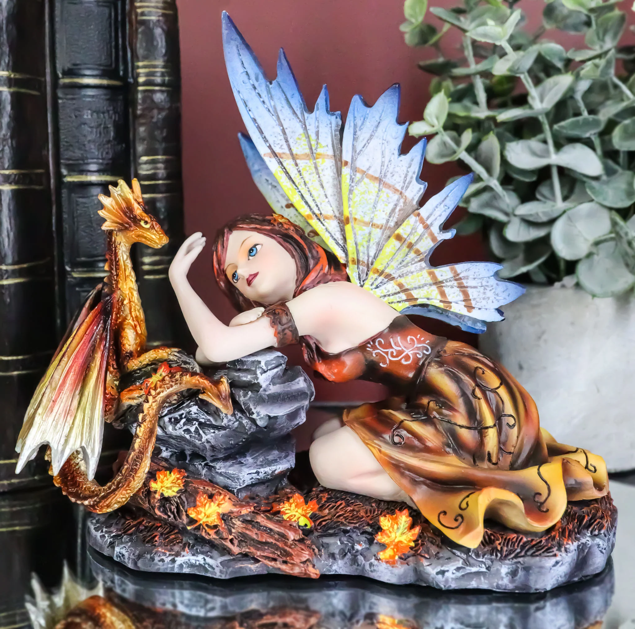 Enchanted Friendship Beautiful Fairy With Baby Dragon Statue Mythical Fantasy - Image 7