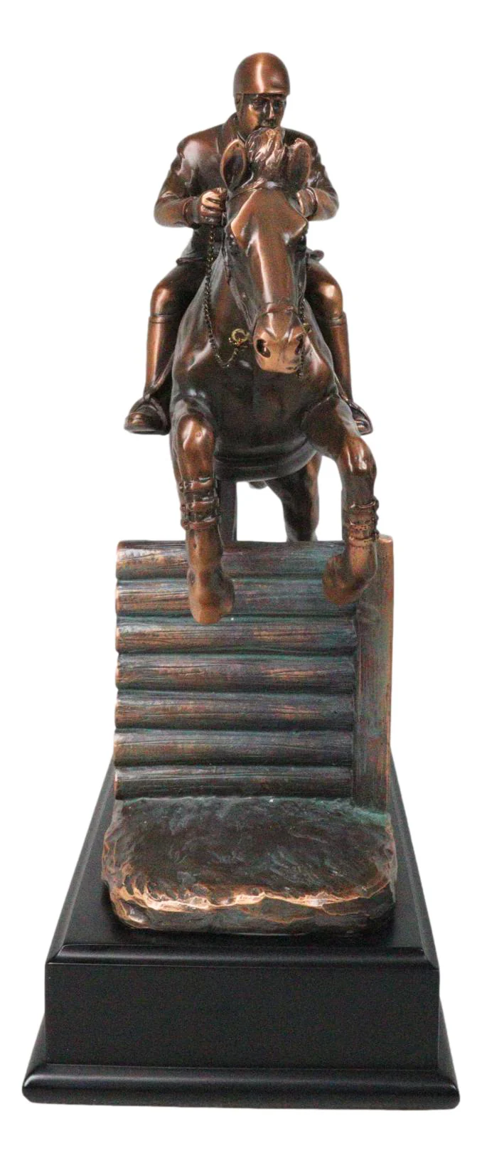 Equestrian Racing Galloping Horse with Jockey Bronze Electroplated Figurine - Image 4