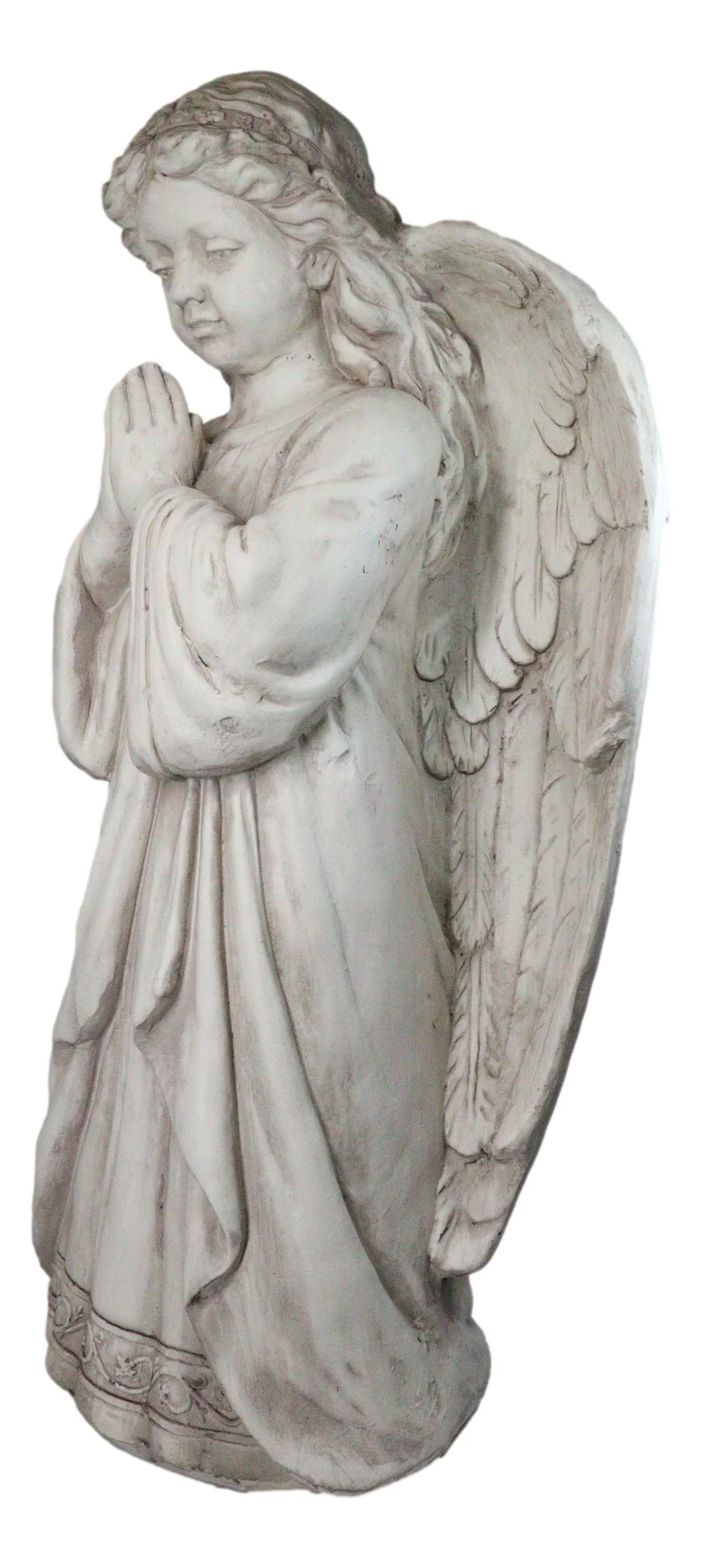 Faith Inspirational Large Young Girl Angel of Prayer Garden Statue 32" Tall - Image 5