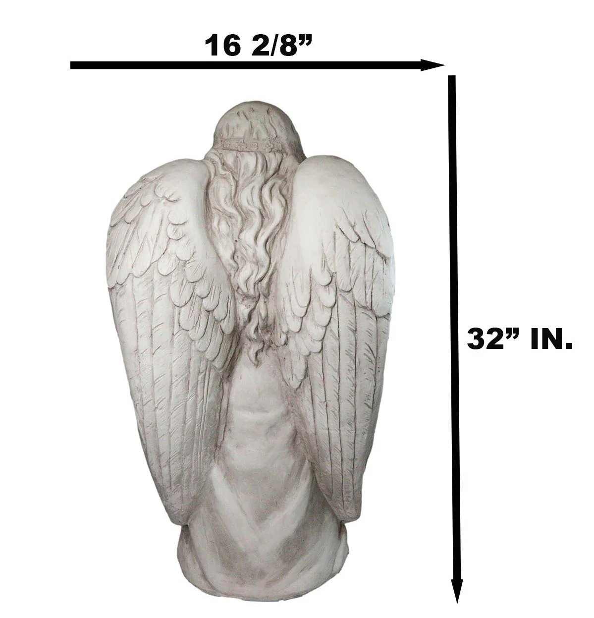 Faith Inspirational Large Young Girl Angel of Prayer Garden Statue 32" Tall - Image 9