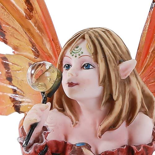 Fantasy Autumn Fall Forest Monk Fairy Fae Blowing Wish Bubbles Figurine - Image 3