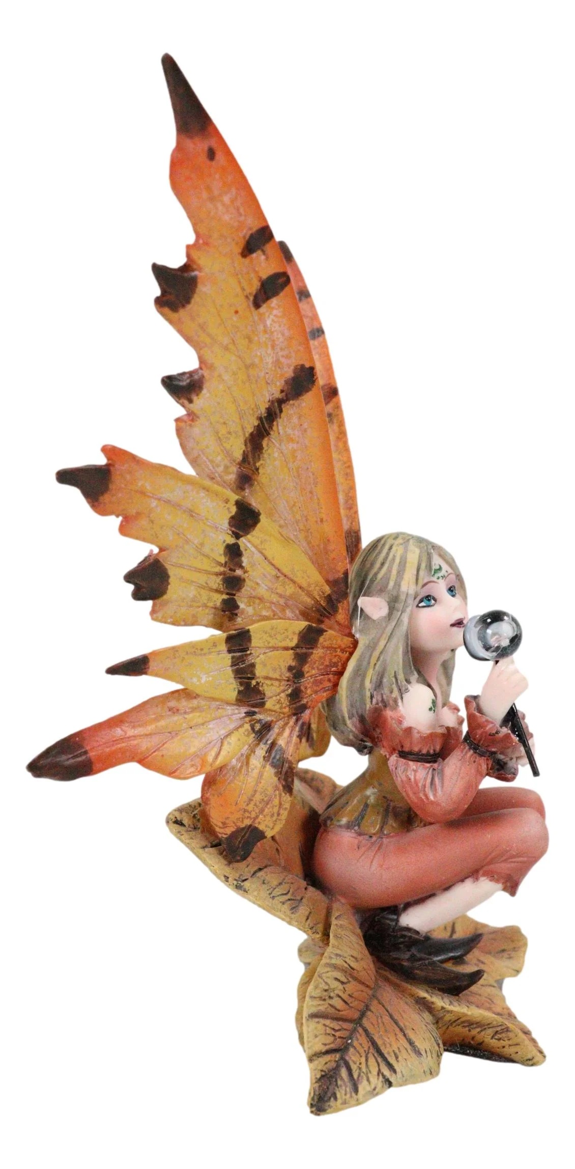 Fantasy Autumn Fall Forest Monk Fairy Fae Blowing Wish Bubbles Figurine - Image 5