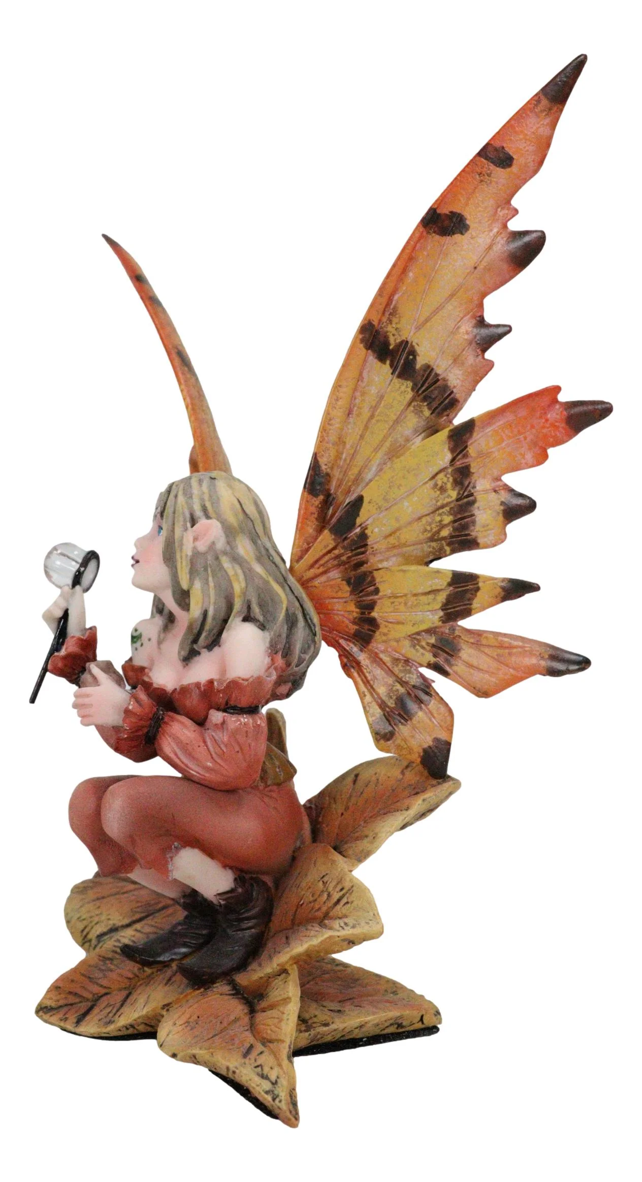 Fantasy Autumn Fall Forest Monk Fairy Fae Blowing Wish Bubbles Figurine - Image 6