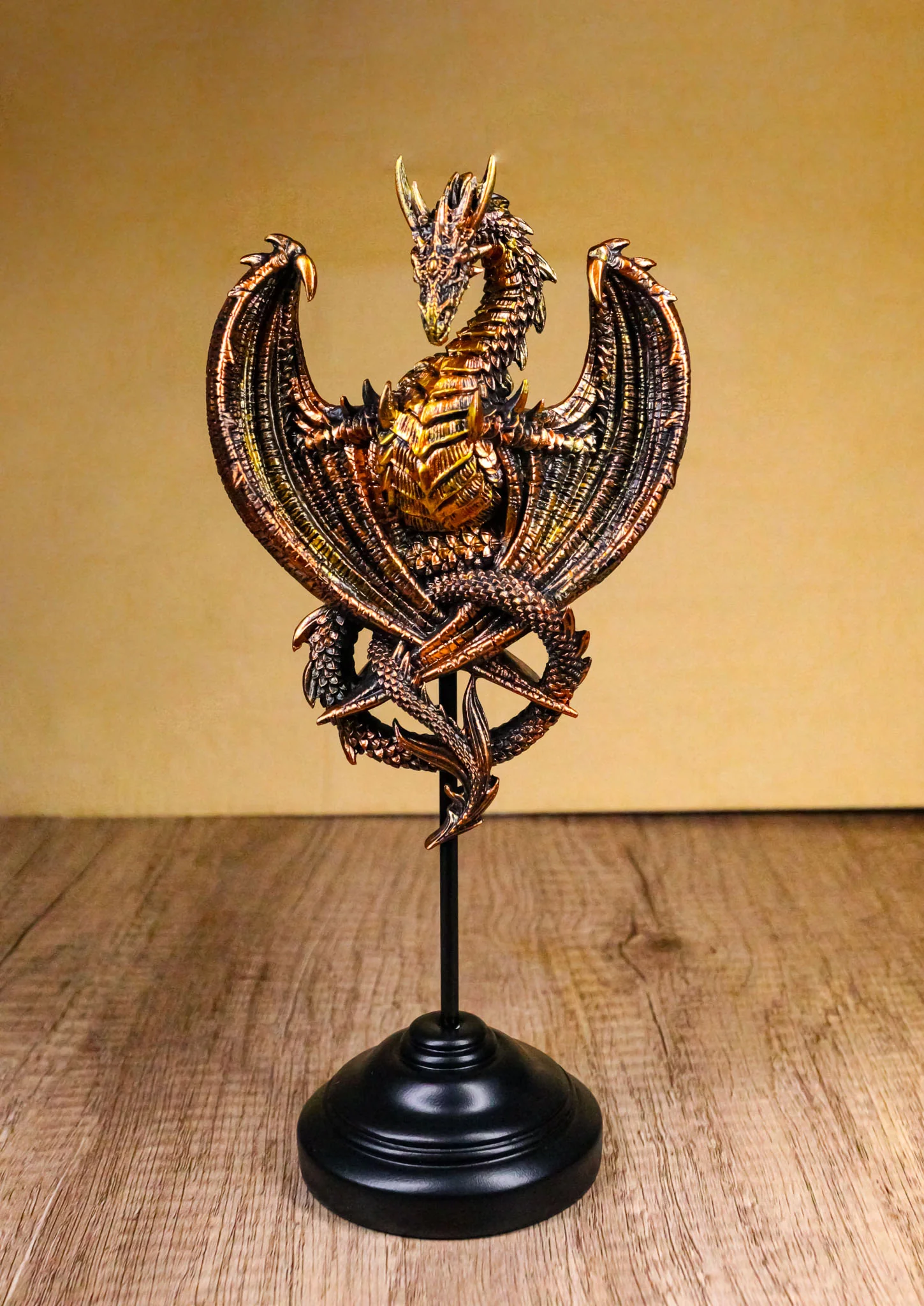 Fantasy Blood Auctor Dragon Masque Ornament On Pole Stand Or Wall Sculpture - Image 9