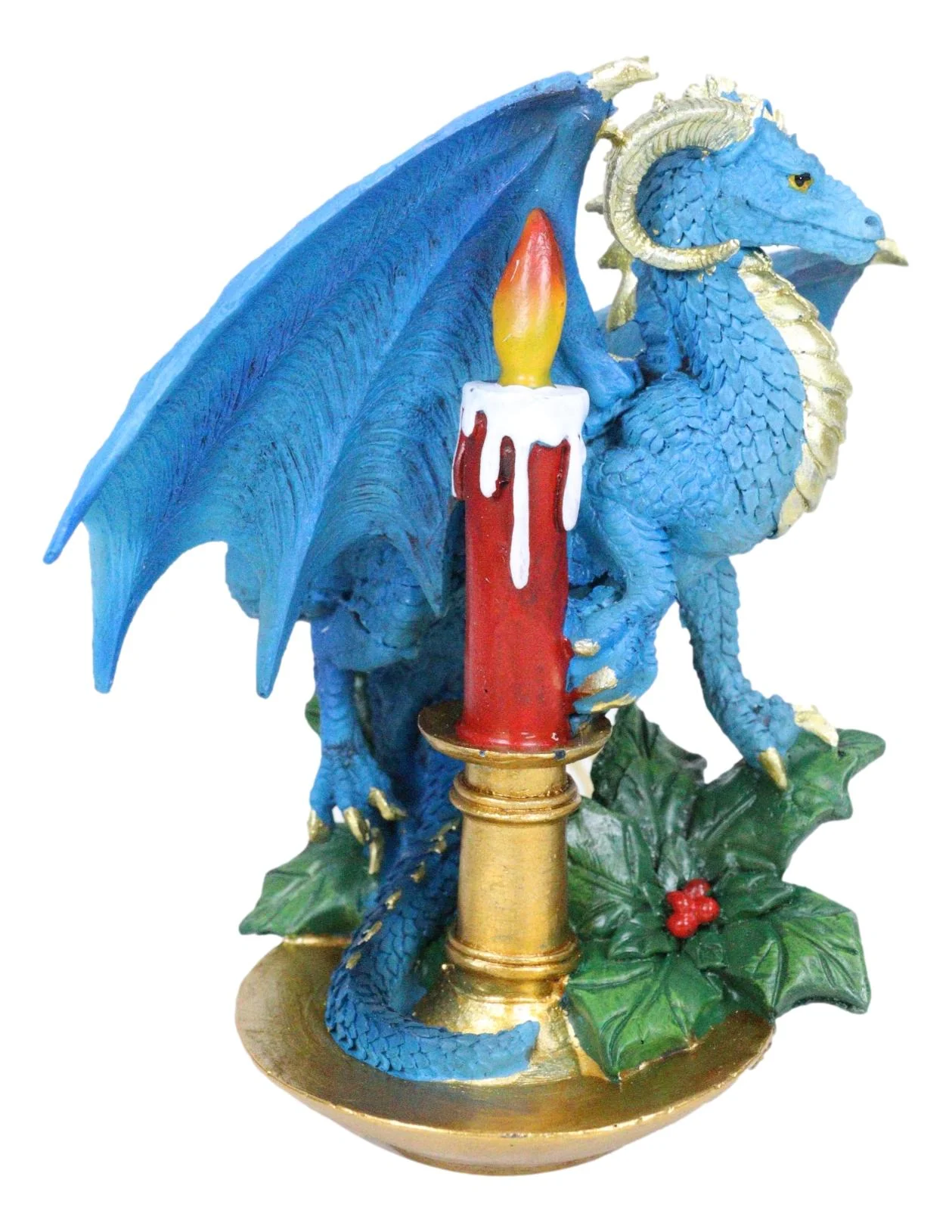 Fantasy Holiday Spirit Blue Advent Candle Dragon Christmas Tree Hanging Ornament - Image 5