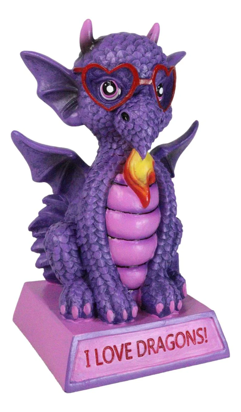 Fantasy Purple Koan Cartoon Chibi Dragon Collectible Figurine I Love Dragons! - Image 5