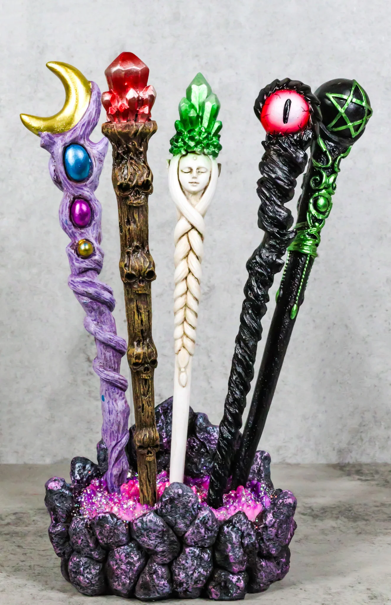 Faux Geode Crystals Rock Magic Wands Holder Stand Prop Accessory Decor - Image 12