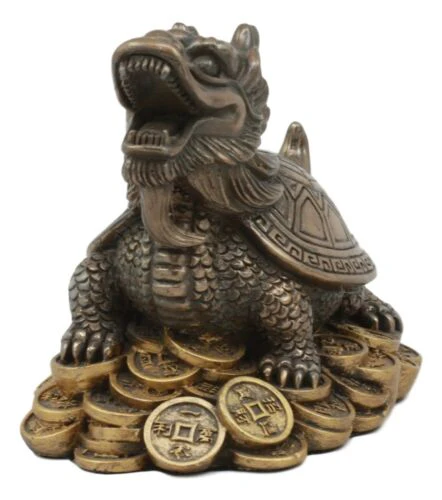 Feng Shui Celestial Black Dragon Turtle Statue Charm For Protection and Wealth - Image 2