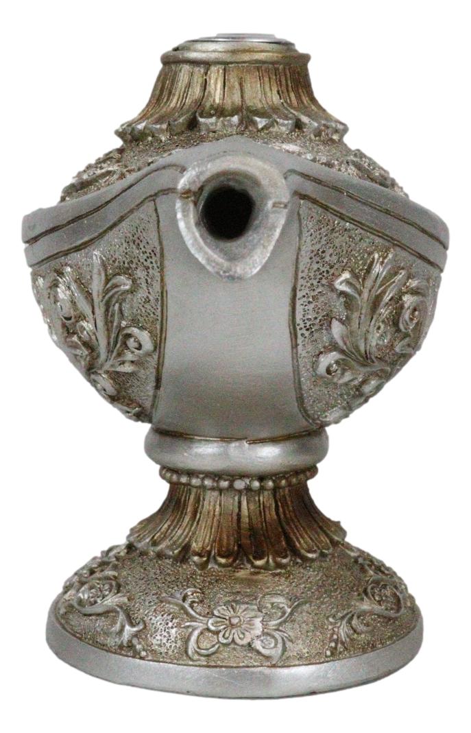 Floral Ornate Aladdin Genie Magical Lamp Backflow Incense Cone Burner Figurine - Image 2