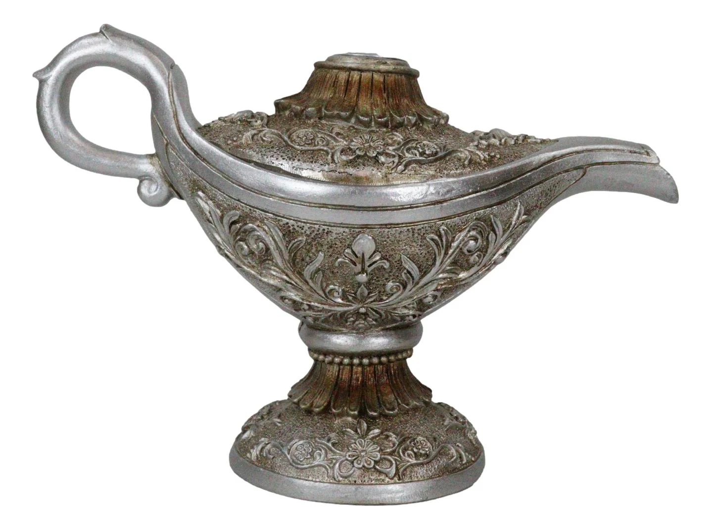 Floral Ornate Aladdin Genie Magical Lamp Backflow Incense Cone Burner Figurine - Image 3