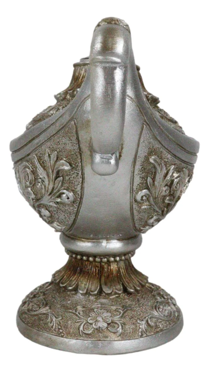 Floral Ornate Aladdin Genie Magical Lamp Backflow Incense Cone Burner Figurine - Image 4