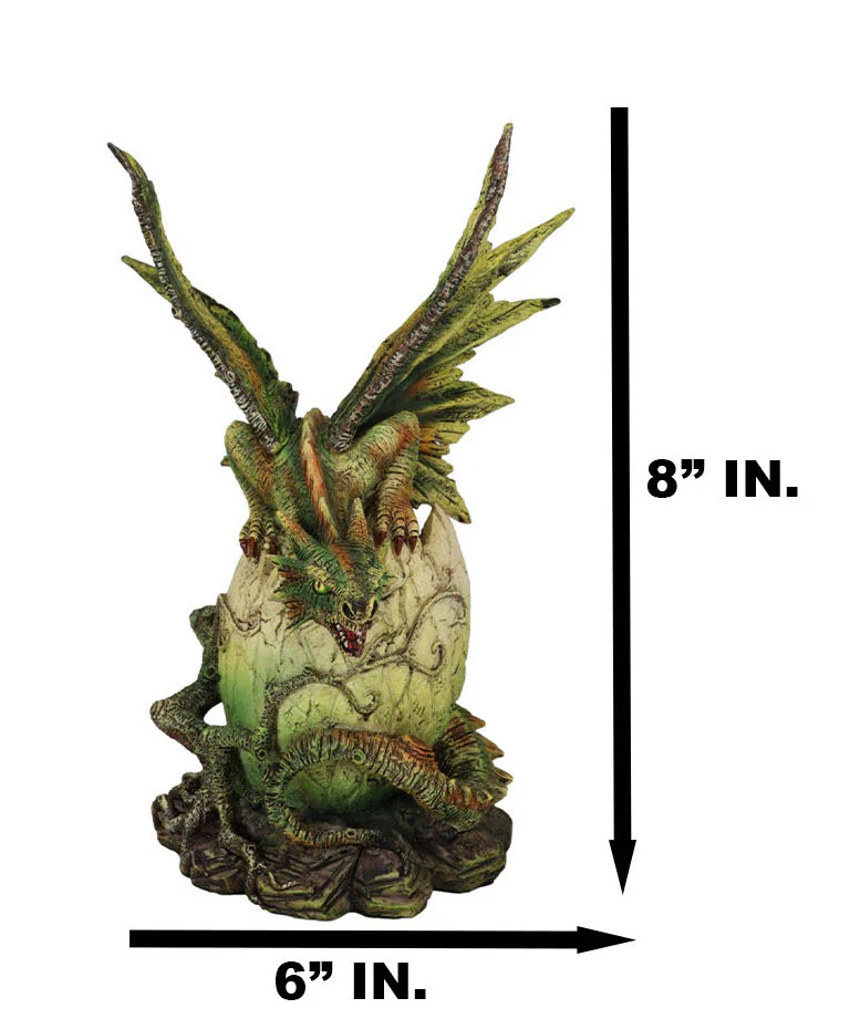Forest Ent Greenman Dendritic Dragon Hatchling Emerging From Egg Shell Figurine - Image 2