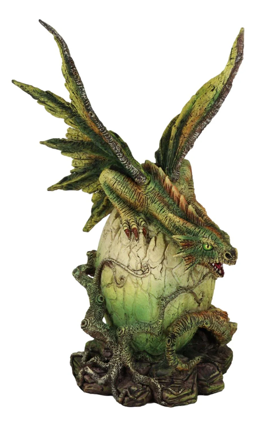 Forest Ent Greenman Dendritic Dragon Hatchling Emerging From Egg Shell Figurine - Image 6