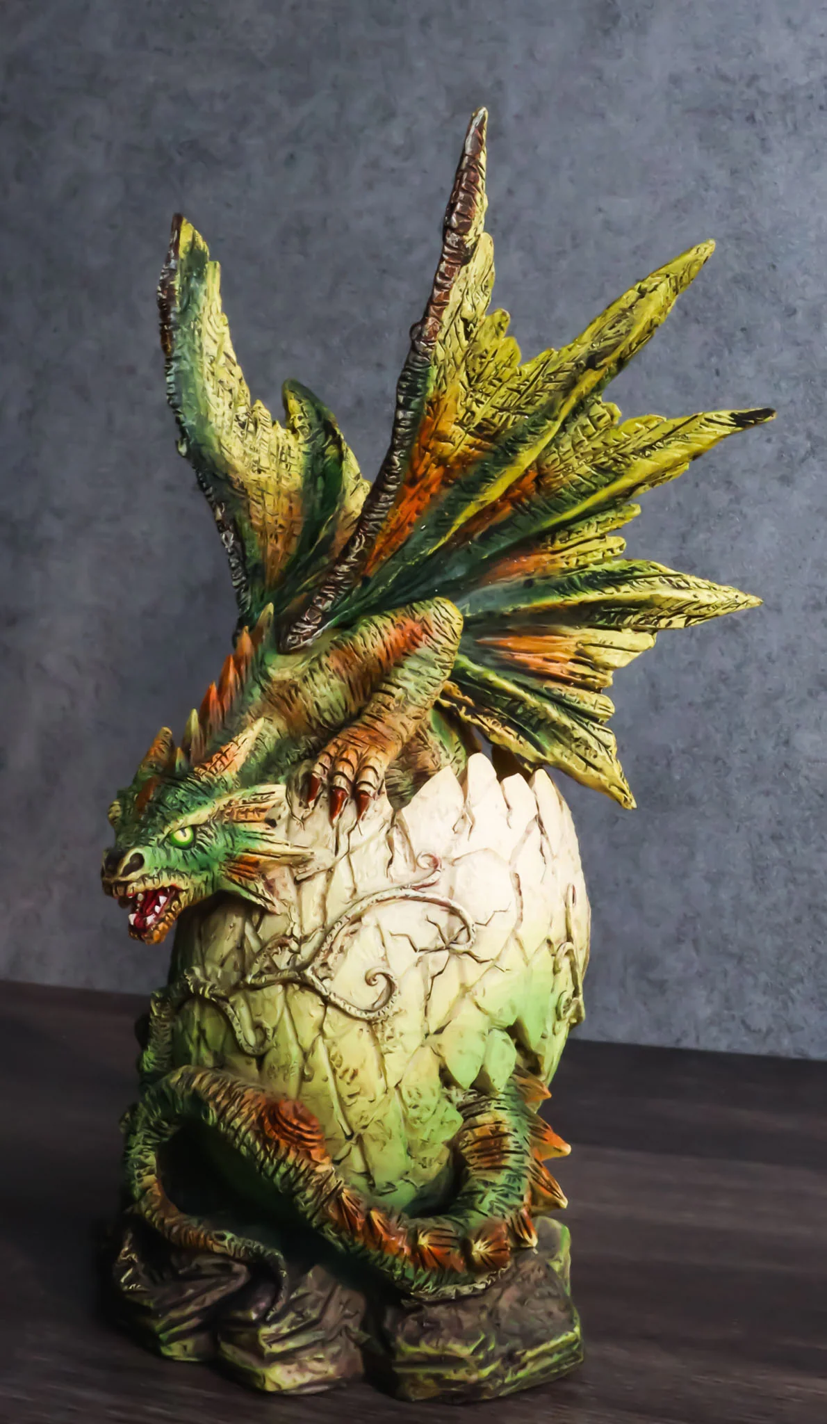 Forest Ent Greenman Dendritic Dragon Hatchling Emerging From Egg Shell Figurine - Image 8