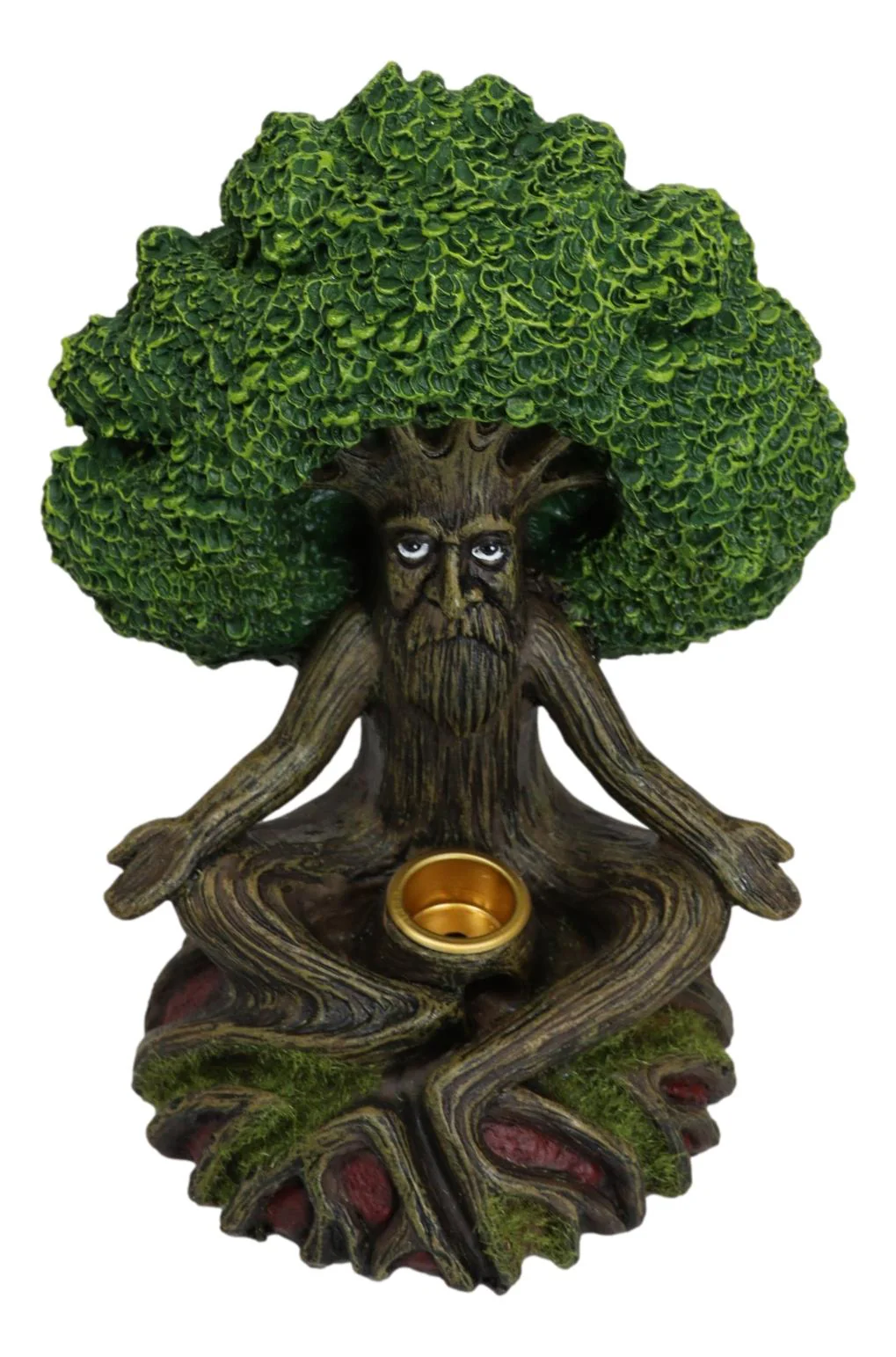 Forest Greenman Tree Man Ent Meditating Backflow Incense Cone Burner Figurine - Image 8