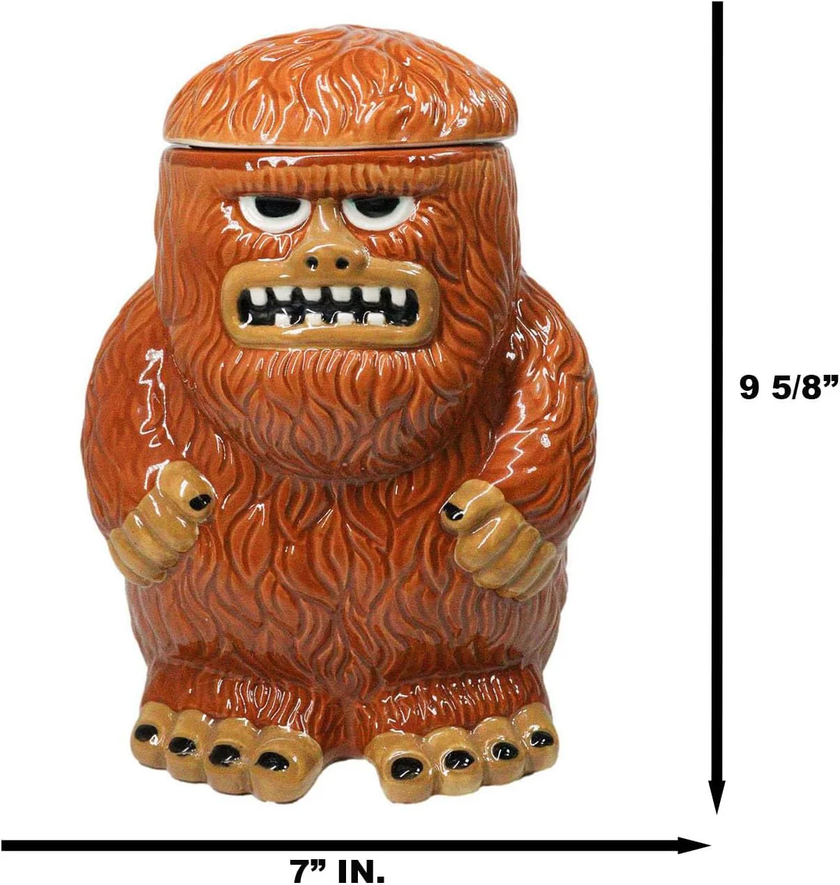 Forest Mythical Creature Sasquatch Big Foot Cryptid Ape Ceramic Cookie Jar - Image 2