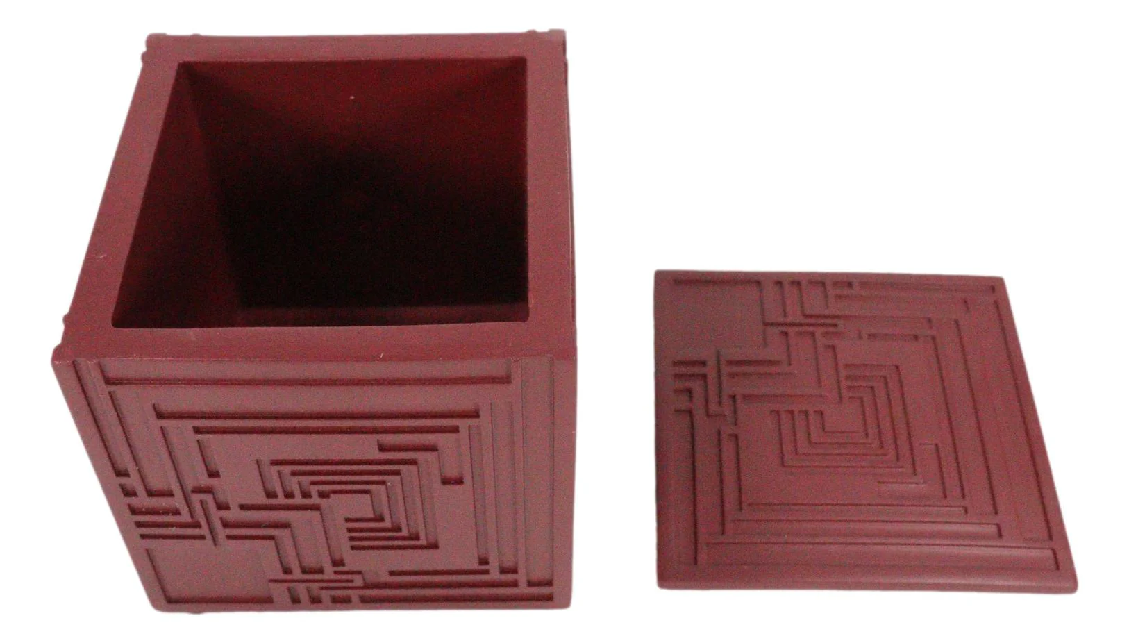 Frank Lloyd Wright Charles Ennis House Petite Cube Trinket Box Textile Block Art - Image 2