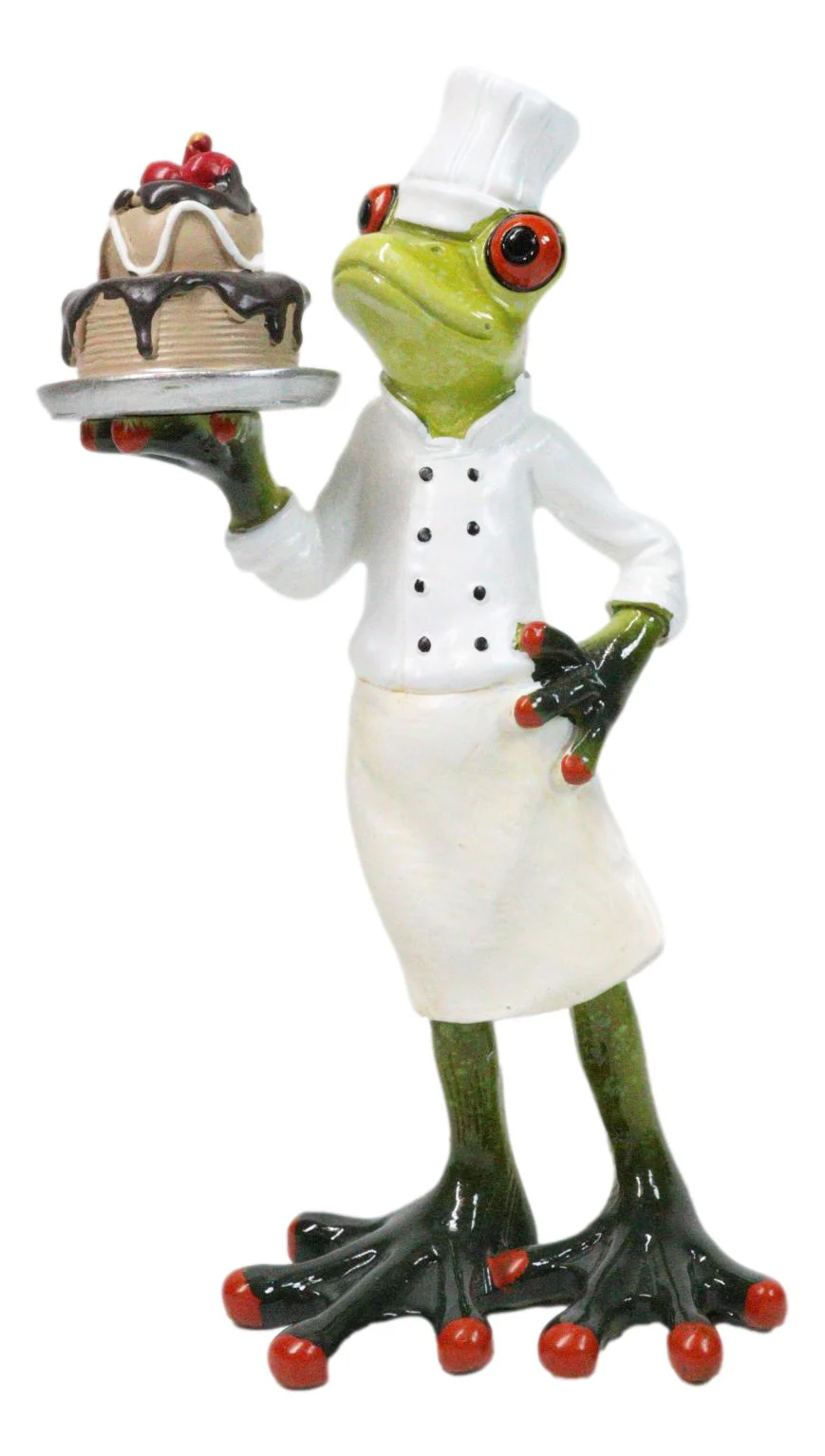 French Monsieur Baker Frog With Birthday Cake Decorative Figurine - Image 4