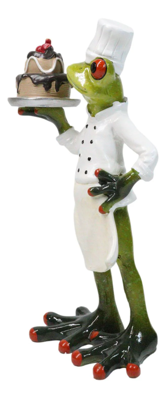 French Monsieur Baker Frog With Birthday Cake Decorative Figurine - Image 5