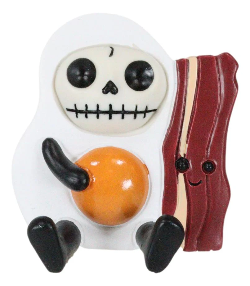 Furry Bones Breakfast Sunny Side Up Egg And Bacon Skeleton Furrybones Figurine - Image 8