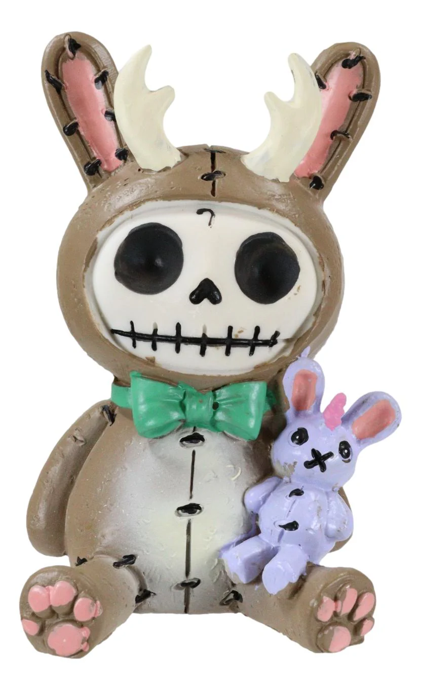 Furrybones Bun Bun Lope Christmas Jackalope With Unicorn Skeleton Figurine - Image 3