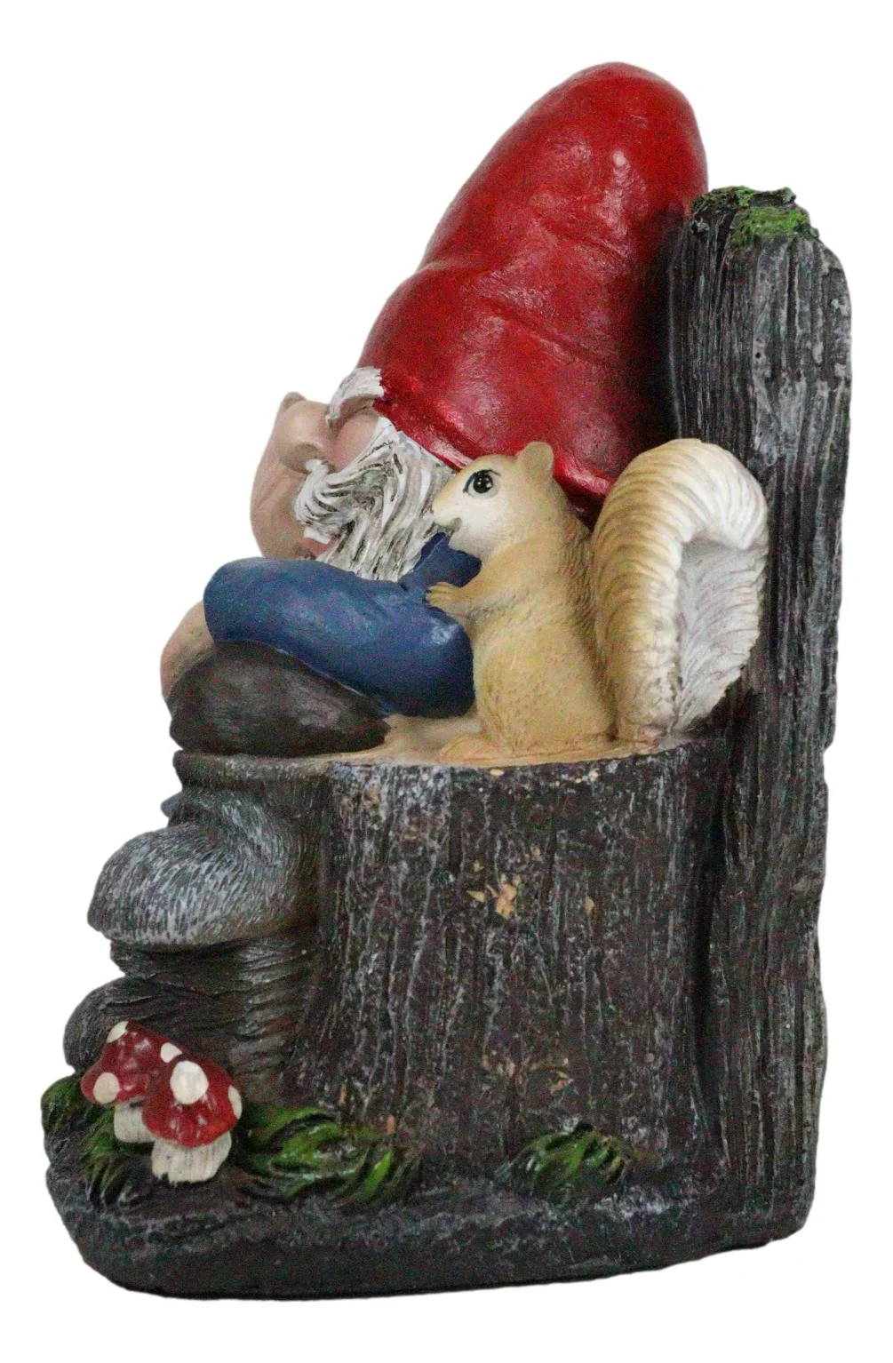 Get Out! Rude Mean Gnome Dwarf And Squirrel On Chair Flipping The Bird Figurine - Image 6