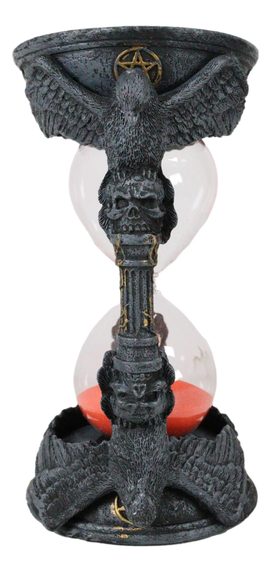 Gothic Alchemy Pentagram Circle Raven Crows Skull Pillars Sand Timer Sandtimer - Image 3