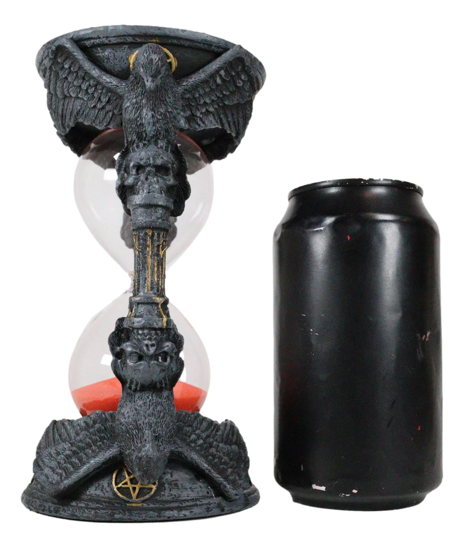 Gothic Alchemy Pentagram Circle Raven Crows Skull Pillars Sand Timer Sandtimer - Image 8