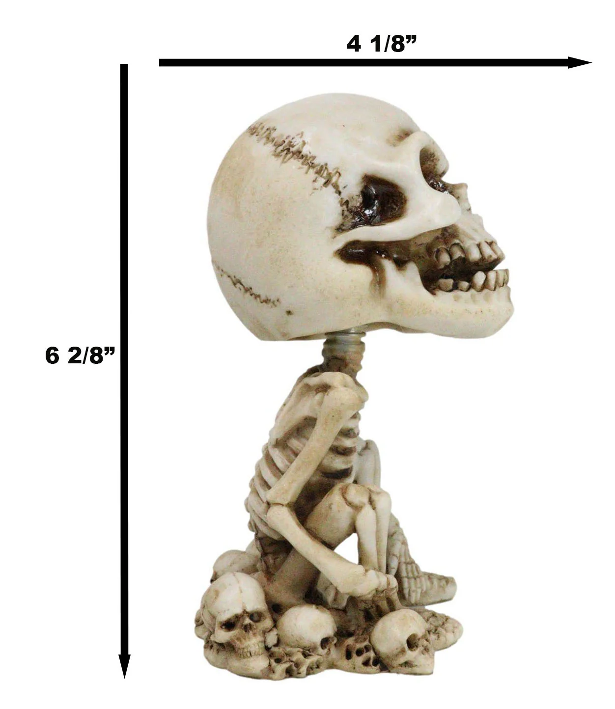 Gothic Macabre Grinning Grave Squatter Skeleton Skull Bobblehead Figurine - Image 6