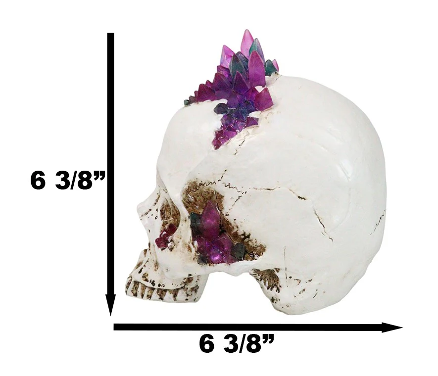 Gothic Macabre Spiky Two Tones Crystal Cavern Mine Cranium Skull Figurine - Image 2