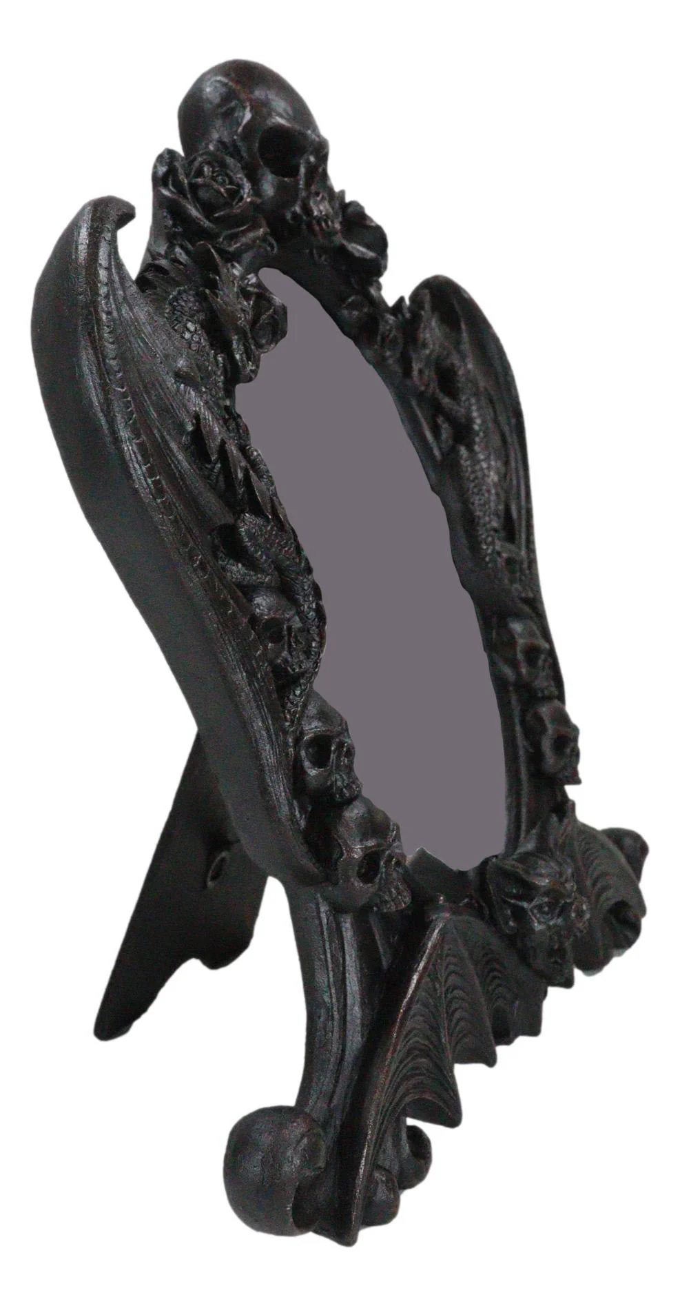 Gothic Nosferatu Vampire Dragons Bat Skulls Roses Table Or Wall Hanging Mirror - Image 3