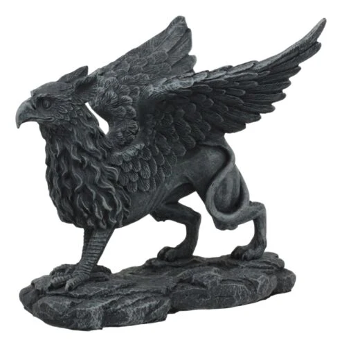 Gothic Stoic Royal Winged Griffin Gargoyle Statue 5.5" Long Gryphon Figurine - Image 2