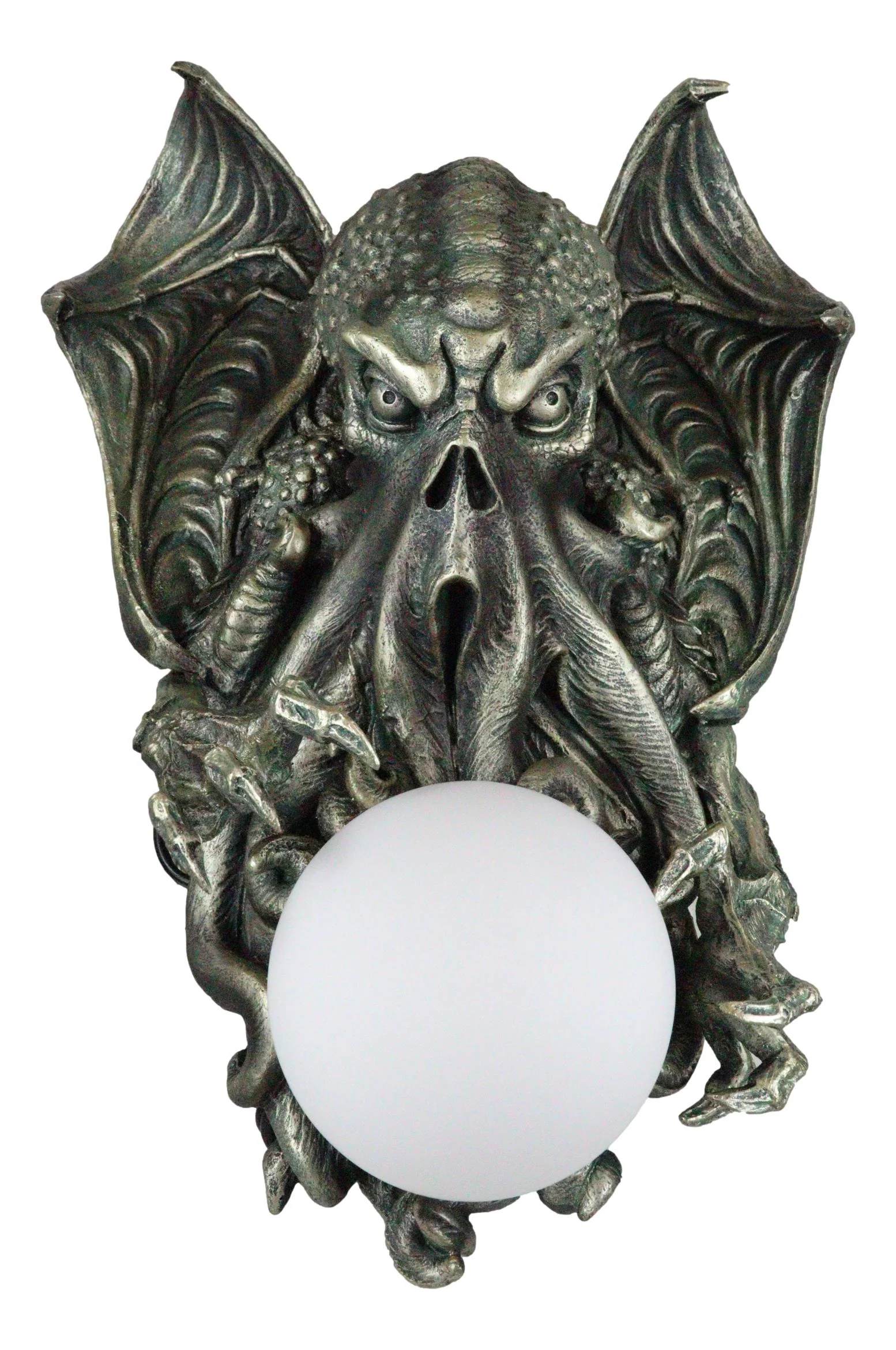 Great Old Ones Cthulhu Kraken Octopus Holding Spherical Ball Lamp Wall Sconce - Image 2