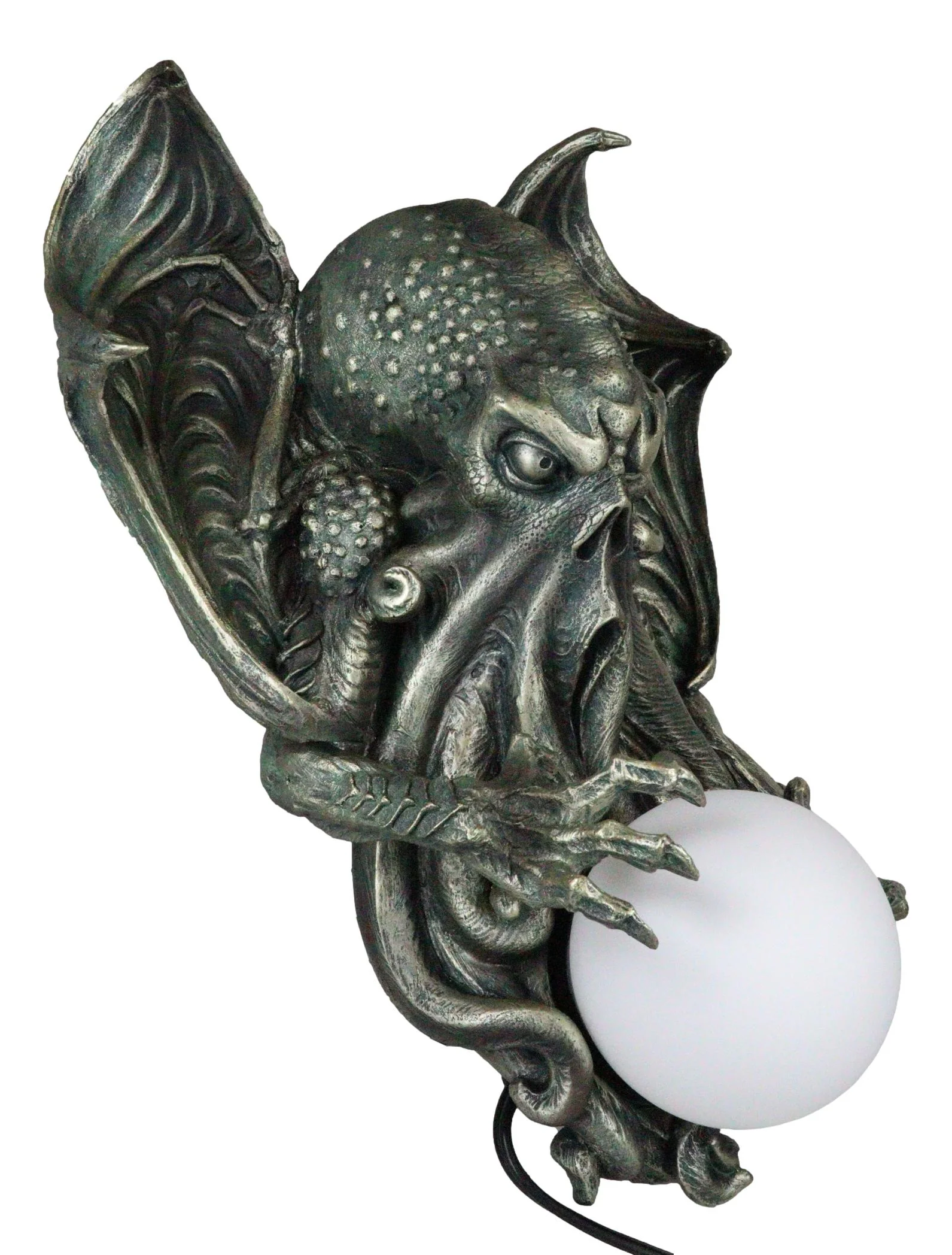 Great Old Ones Cthulhu Kraken Octopus Holding Spherical Ball Lamp Wall Sconce - Image 4