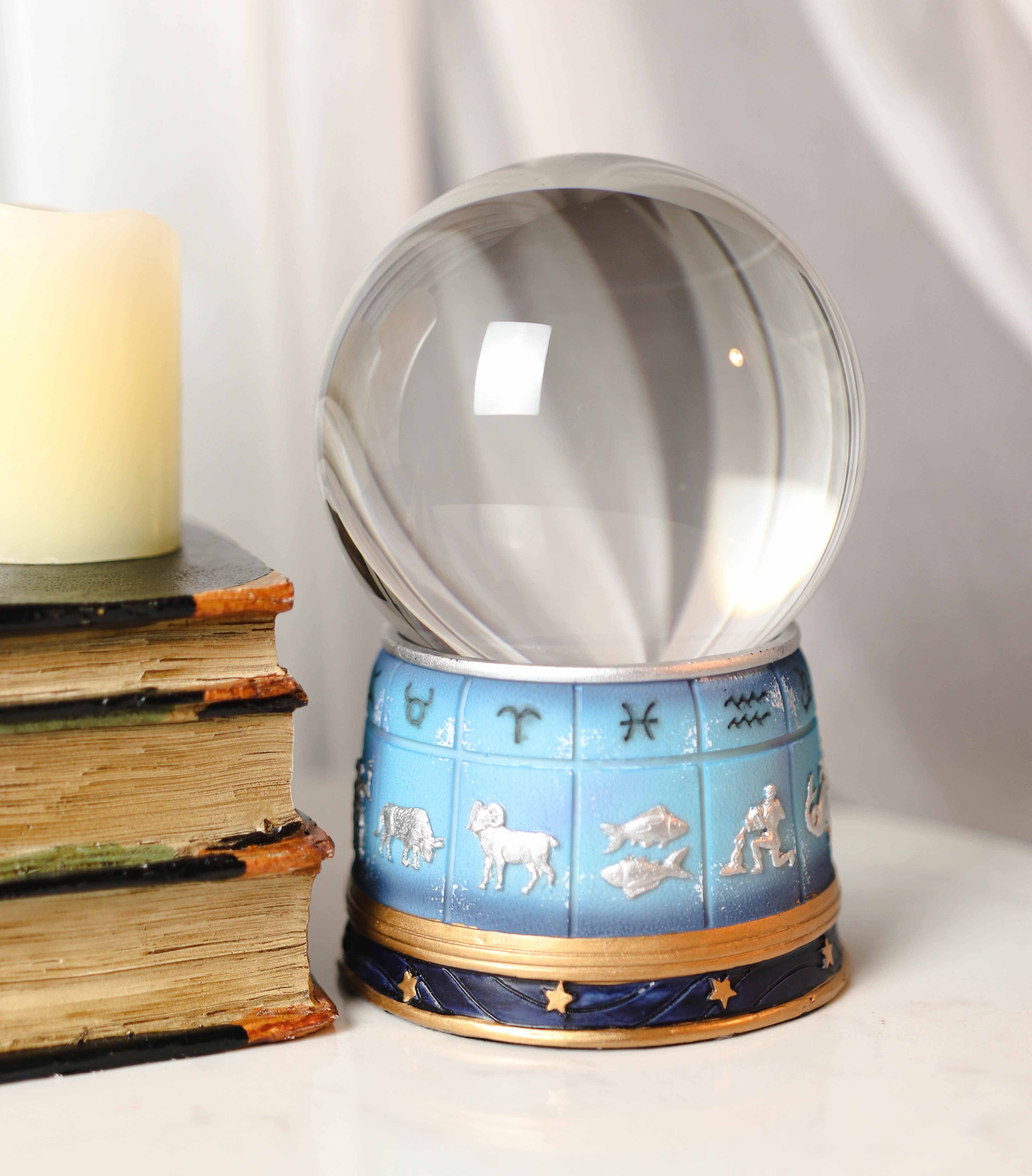 Greek Astrology 12 Horoscope Zodiac Signs Dome Base And Glass Sphere Gazing Ball - Image 8