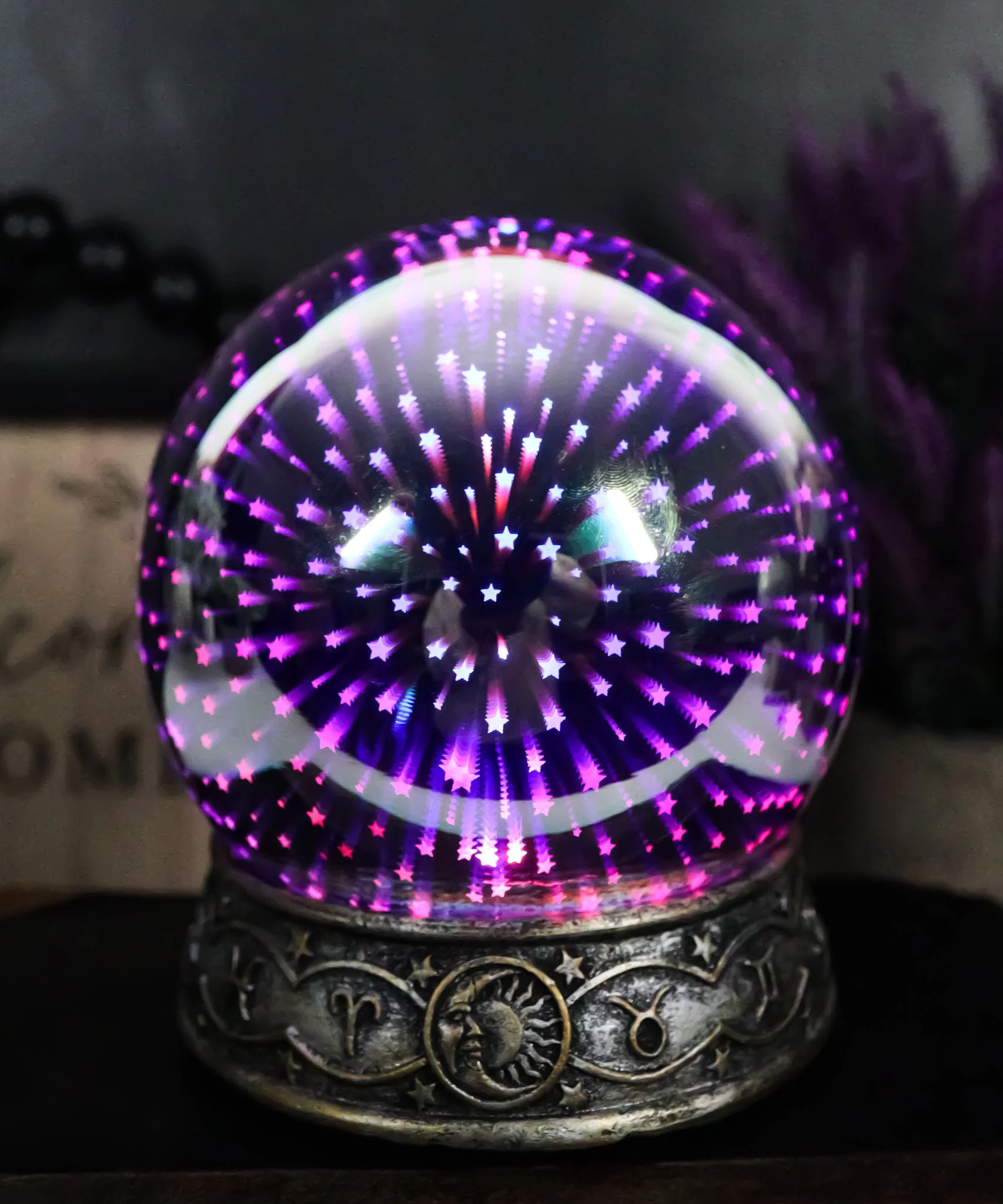 Greek Astrology Constellations Zodiac With Colorful LED Stars Glass Gazing Ball - Image 5