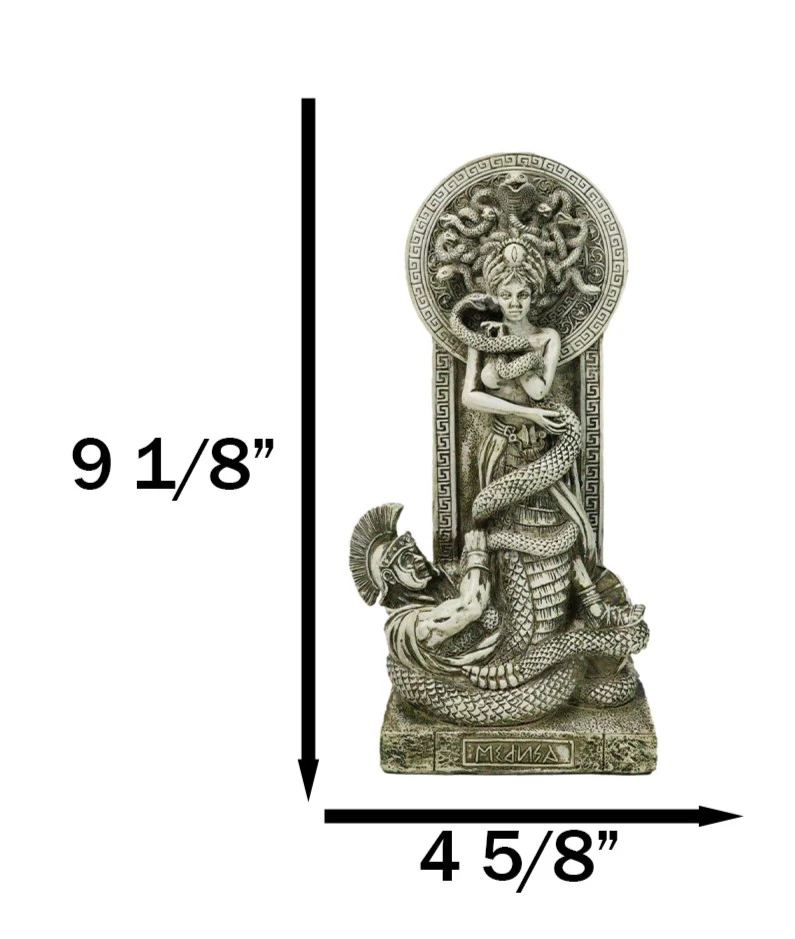 Greek Goddess Medusa With Hair Of Snakes And Serpent Tail By Altar Figurine - Image 2