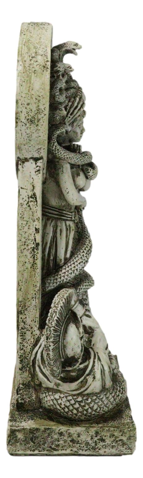 Greek Goddess Medusa With Hair Of Snakes And Serpent Tail By Altar Figurine - Image 3