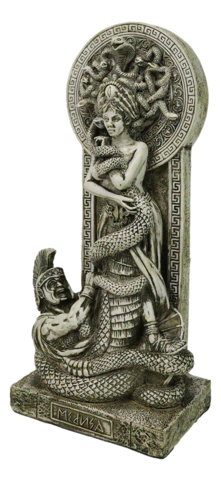 Greek Goddess Medusa With Hair Of Snakes And Serpent Tail By Altar Figurine - Image 5