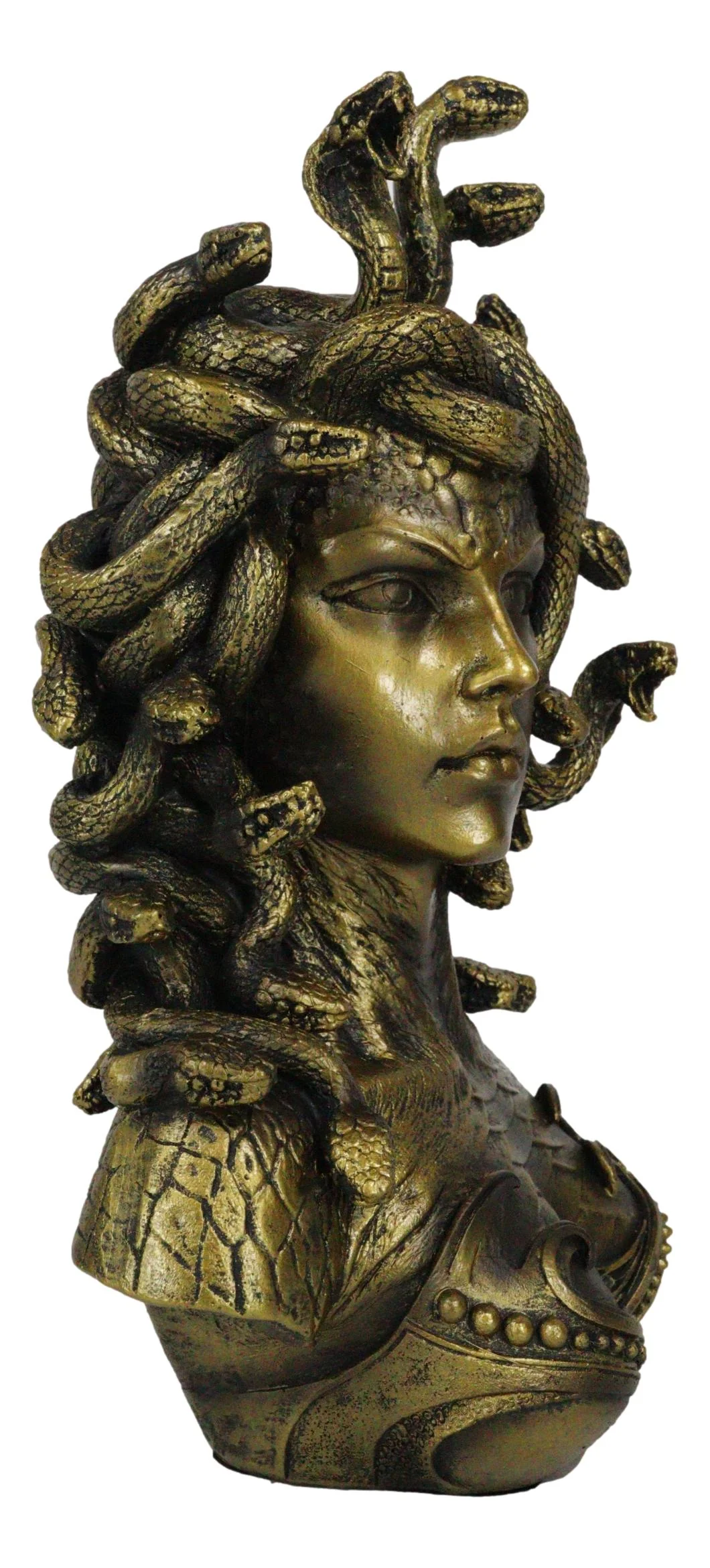 Greek Mythology Gorgon Sisters Goddess Medusa With Wild Snakes Hair Bust Statue - Image 5
