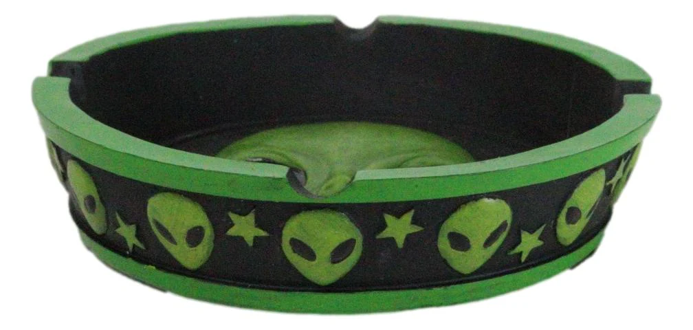 Green UFO Outer Space Colony Extra Terrestrial Roswell Alien Cigarette Ashtray - Image 7