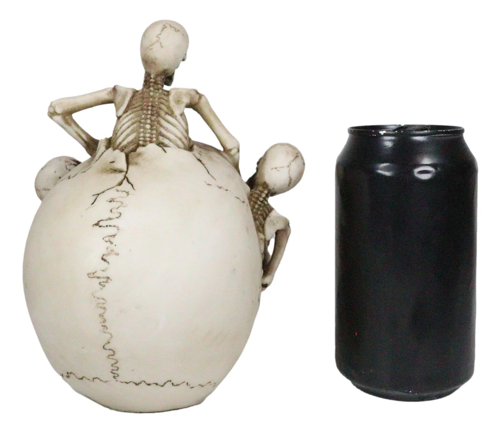 Grinning Jointed Cranium Skull With Triple Threat Skeletons Ossuary Figurine - Image 6