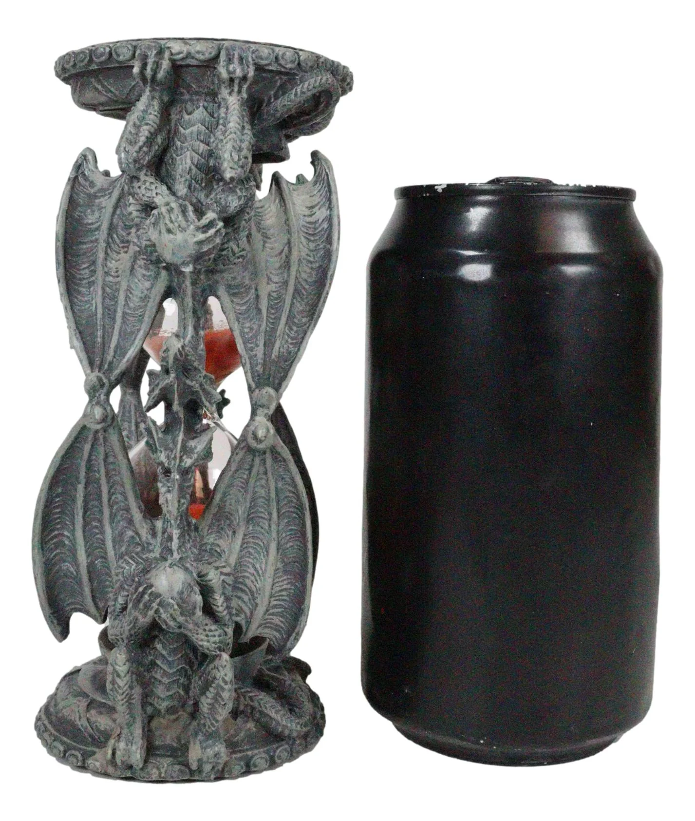 Guardian Gargoyle Dragons On Gothic Tower Pedestal Pillars Sand Timer Figurine - Image 7