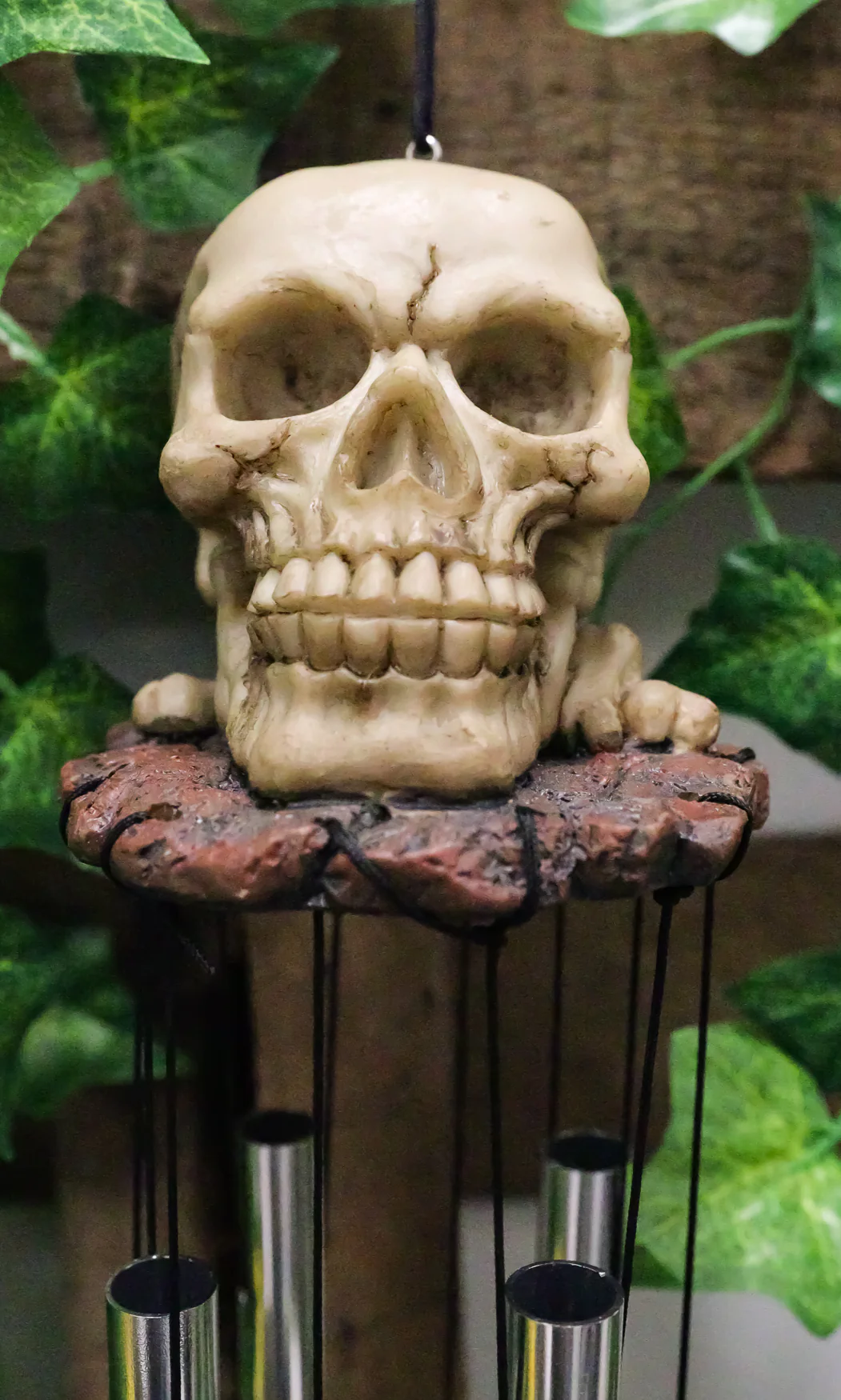 Halloween Freaky Oversized Skull Wind Chime Home Patio Skeleton Cranium Decor - Image 8