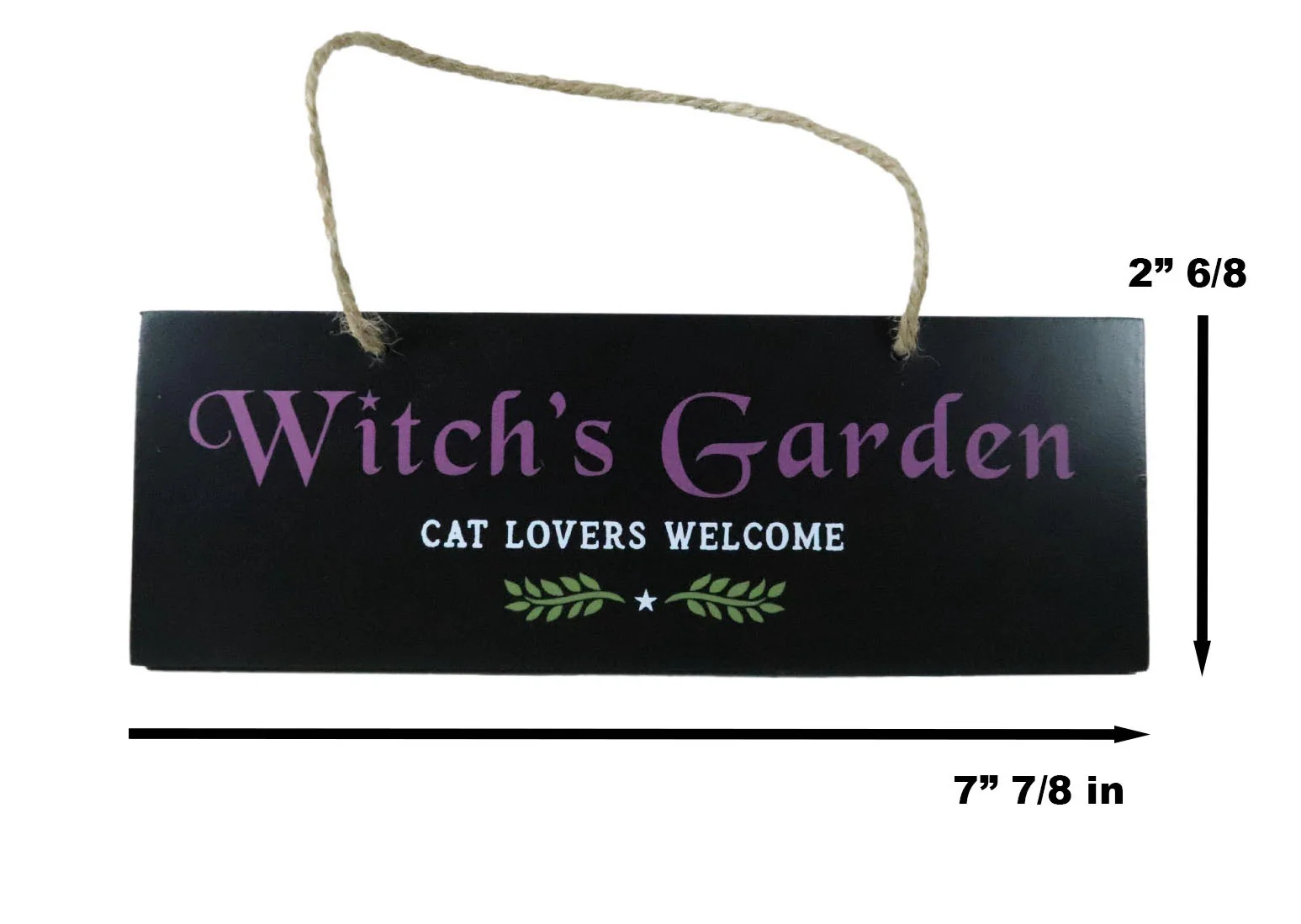 Halloween Witchraft Wicca Witch's Garden Cat Lovers Welcome MDF Wood Wall Sign - Image 2