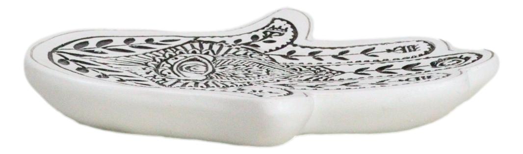 Hamsa Palm Hand Of God Eye Of Providence Floral Motifs Jewelry Dish Figurine - Image 2