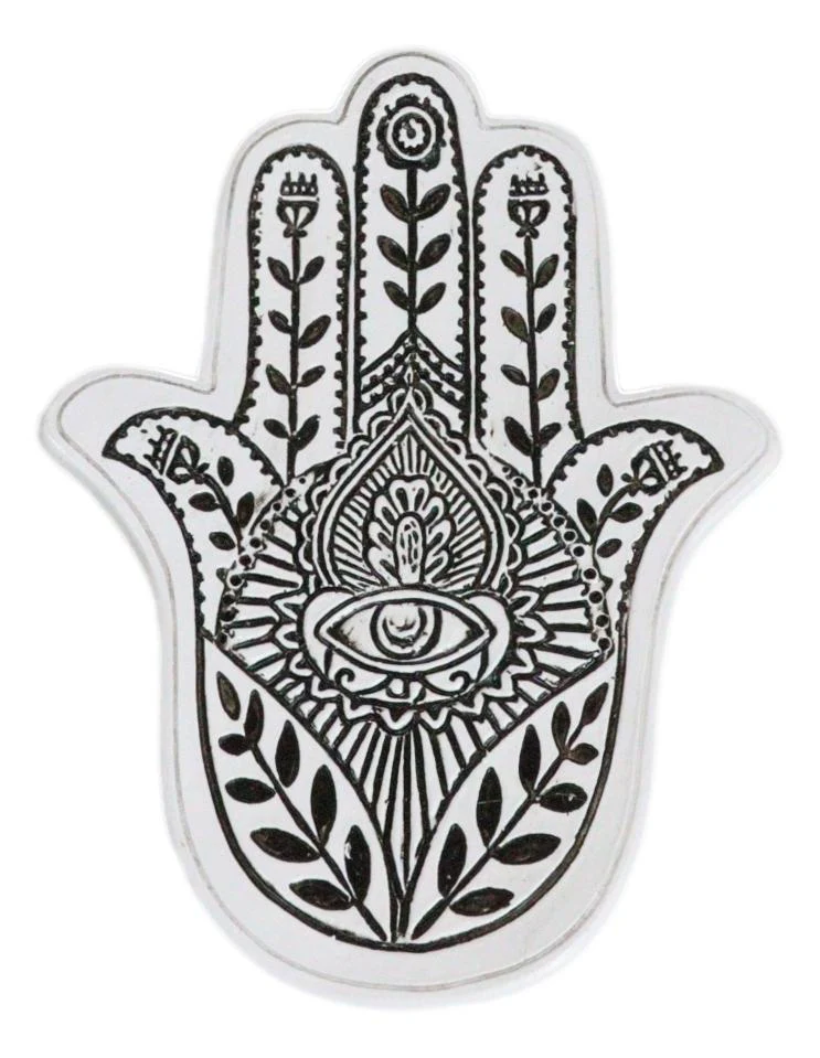 Hamsa Palm Hand Of God Eye Of Providence Floral Motifs Jewelry Dish Figurine - Image 4