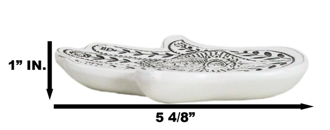 Hamsa Palm Hand Of God Eye Of Providence Floral Motifs Jewelry Dish Figurine - Image 5