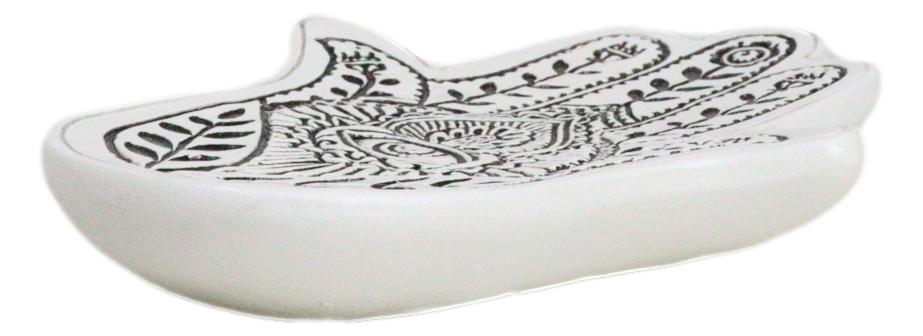 Hamsa Palm Hand Of God Eye Of Providence Floral Motifs Jewelry Dish Figurine - Image 6