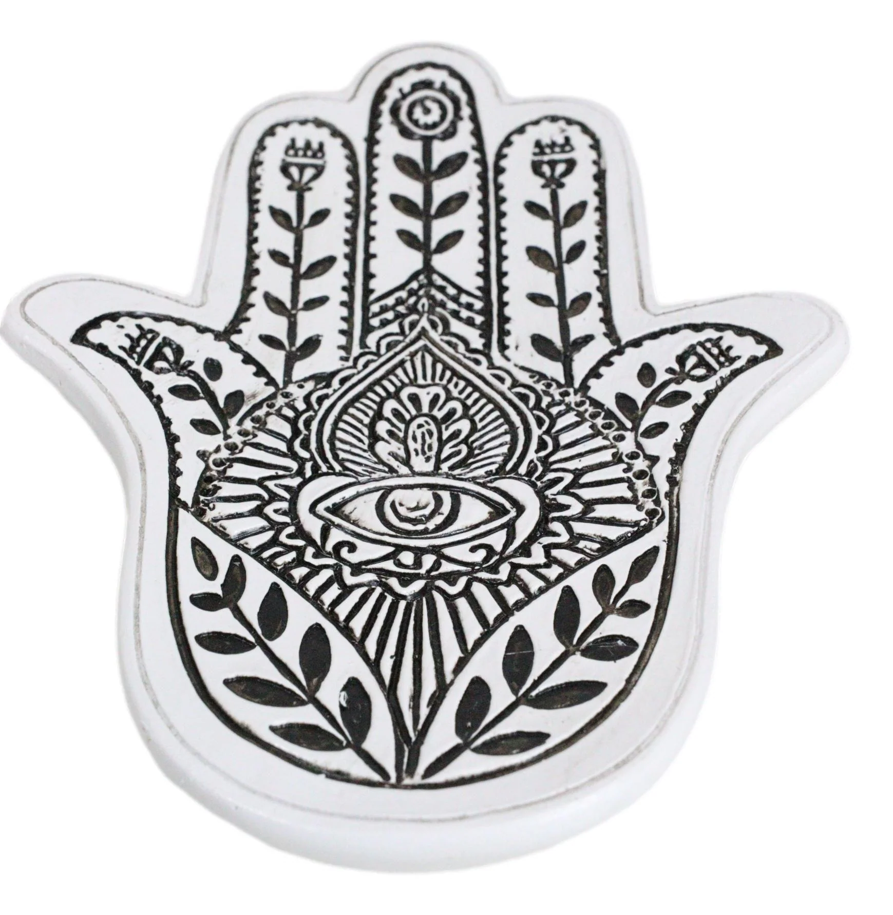 Hamsa Palm Hand Of God Eye Of Providence Floral Motifs Jewelry Dish Figurine - Image 7